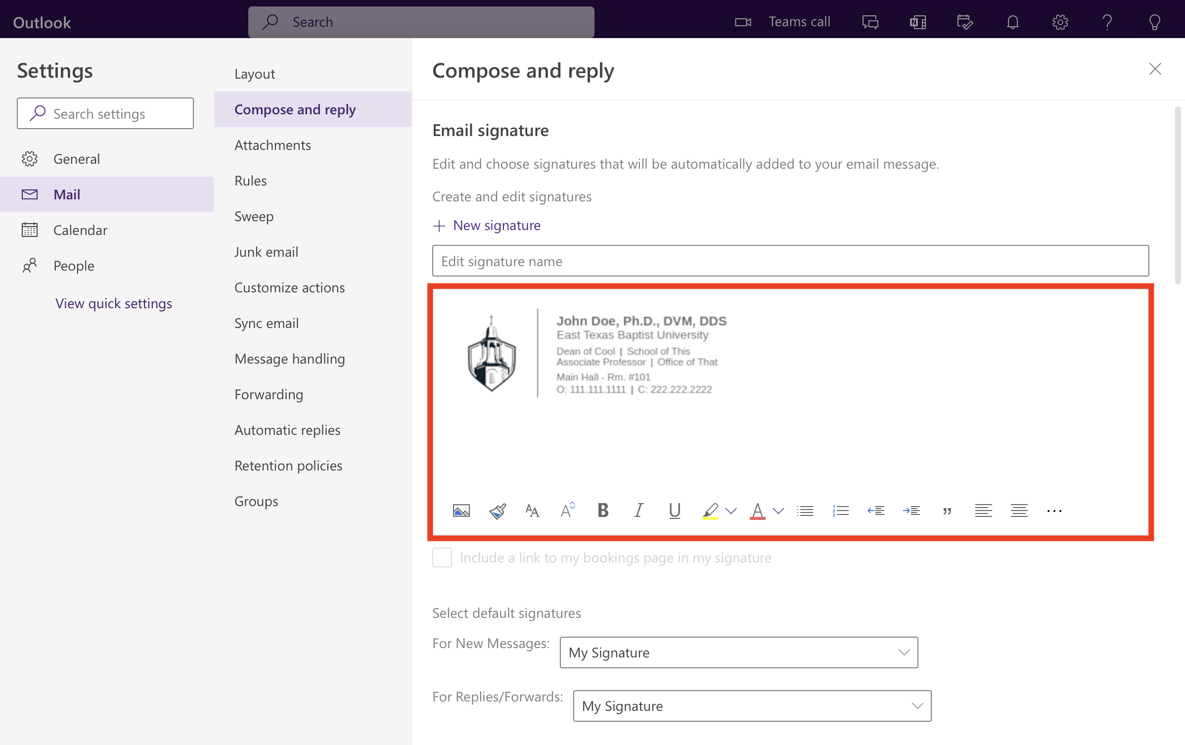Outlook browser step 6